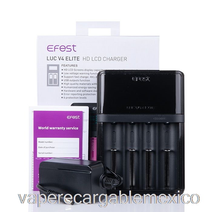 Vape Recargable Efest Luc V4 Elite Hd Lcd Cargador