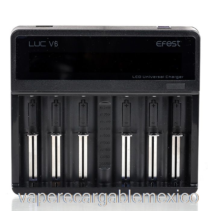 Vape Recargable Efest Luc V6 Cargador Universal Lcd De 6 Bahías