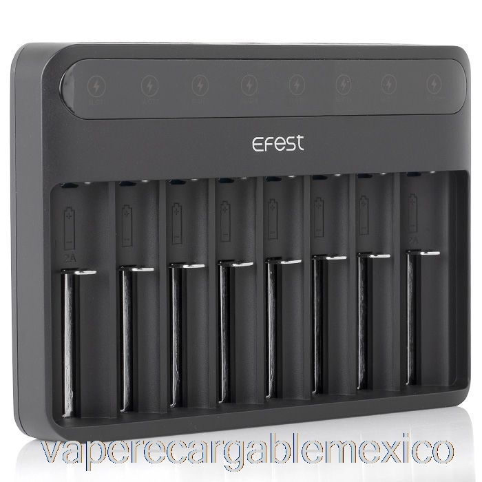 Vape Recargable Efest Lush Q8 Cargador De Batería Inteligente De 8 Bahías