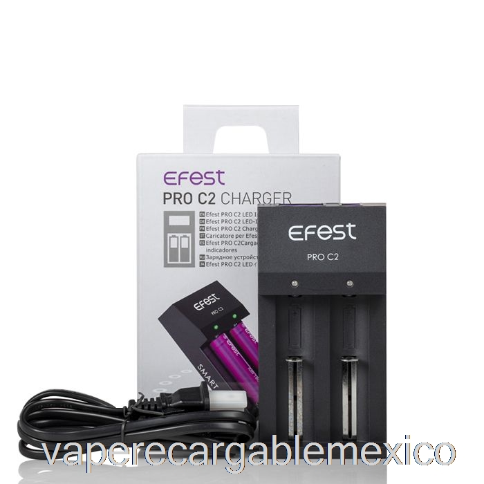 Vape Recargable Efest Pro C2 Cargador De Batería Inteligente De 2 Bahías