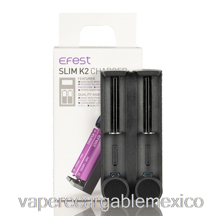 Vape Recargable Efest Slim K2 Cargador De Batería De Dos Ranuras