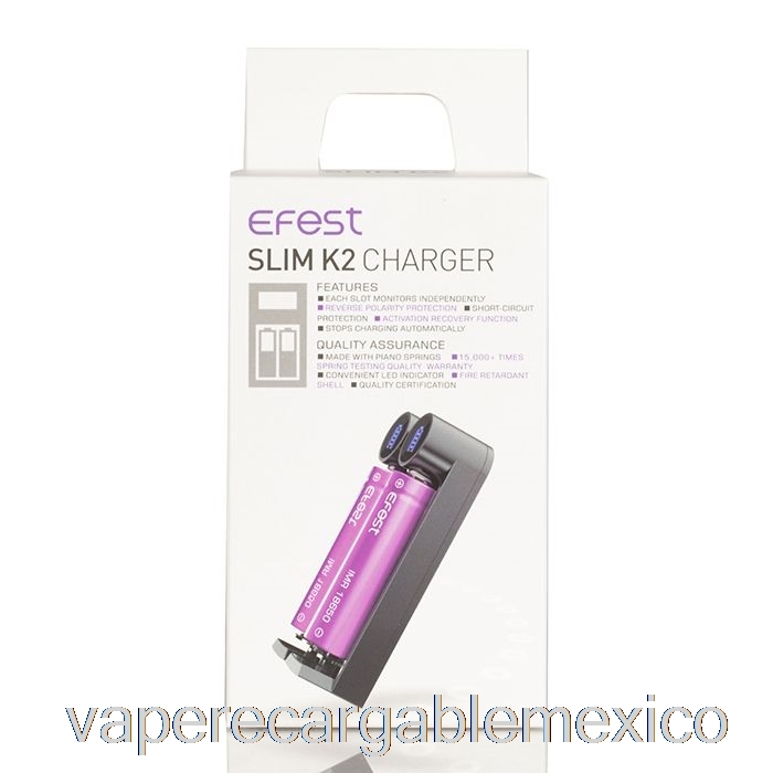 Vape Recargable Efest Slim K2 Cargador De Batería De Dos Ranuras