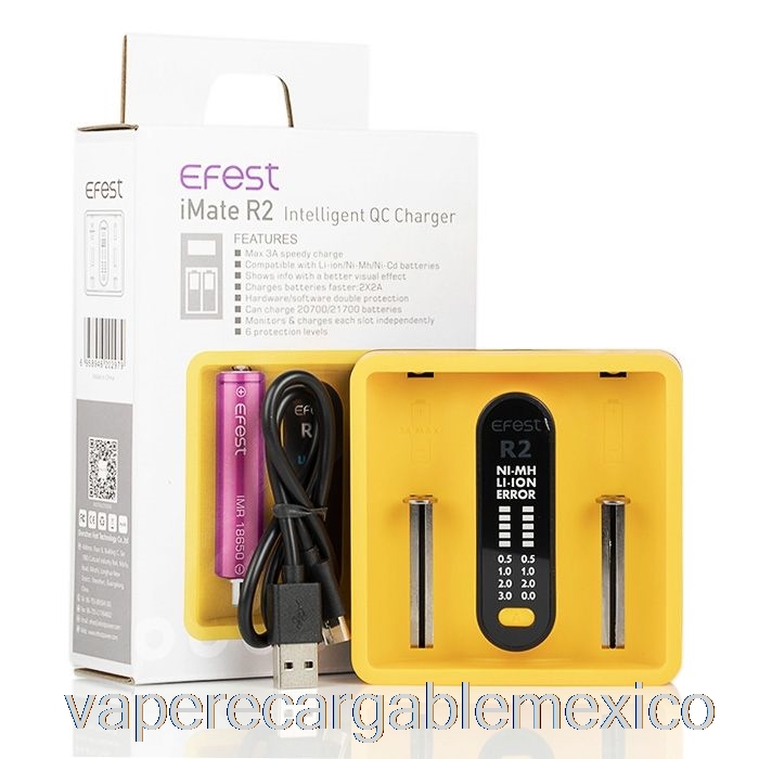 Vape Recargable Efest Imate R2 Cargador De Control De Calidad Inteligente