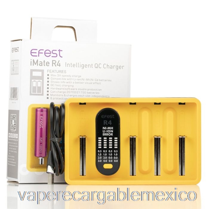 Vape Recargable Efest Imate R4 Cargador De Control De Calidad Inteligente