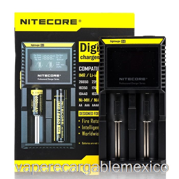 Cargador De Batería Recargable Para Vape Nitecore D2 (2 Bahías)