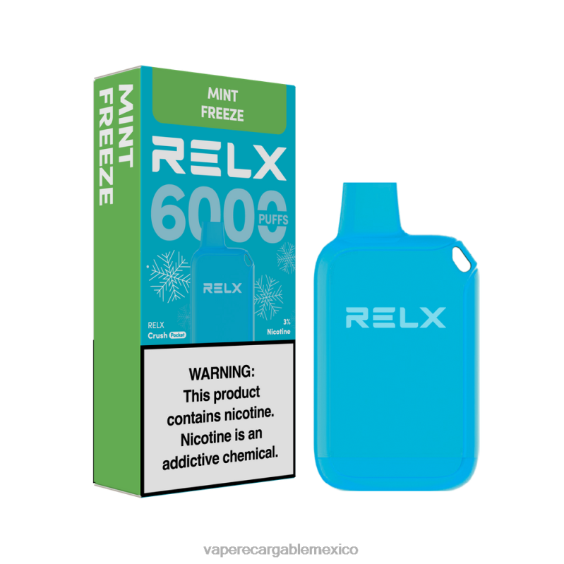 Vape Recargable 8TZBL12 RELX Crush Pocket 6000 helado congelación de menta