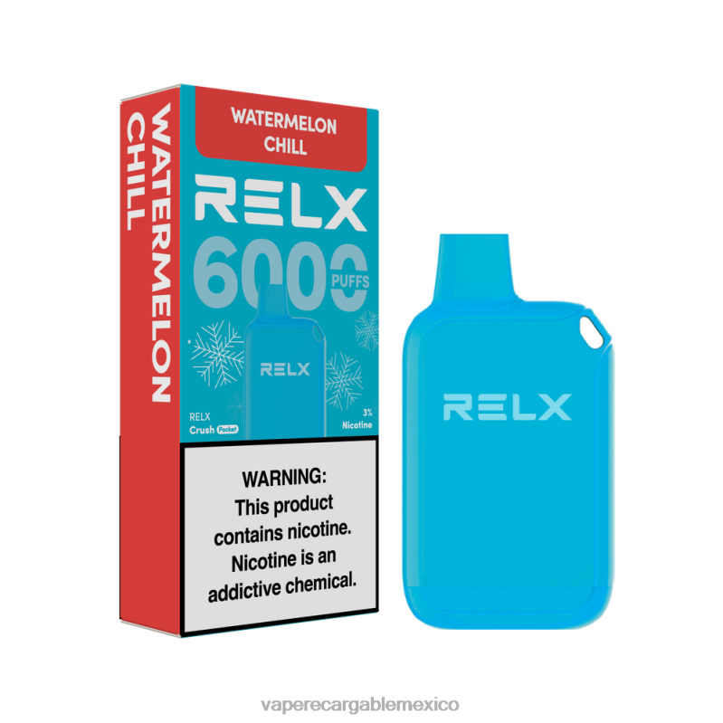Vaper Sin Nicotina 8TZBL24 RELX Crush Pocket 6000 helado enfriamiento de sandia