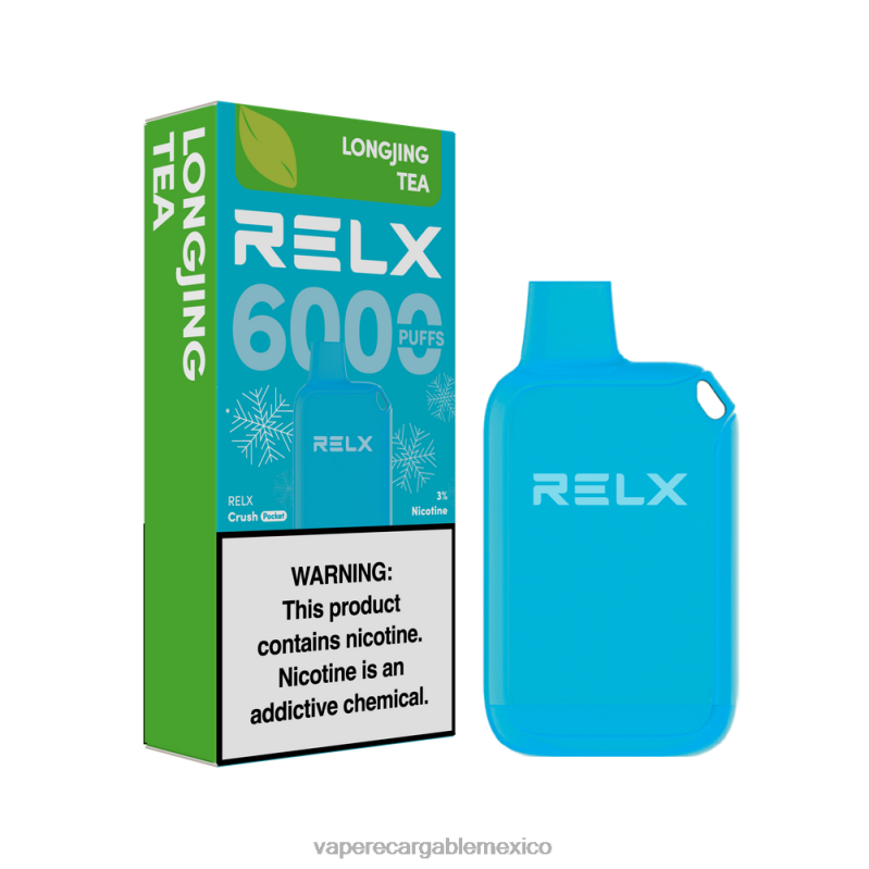 Vaper Sin Nicotina 8TZBL9 RELX Crush Pocket 6000 helado té longjing