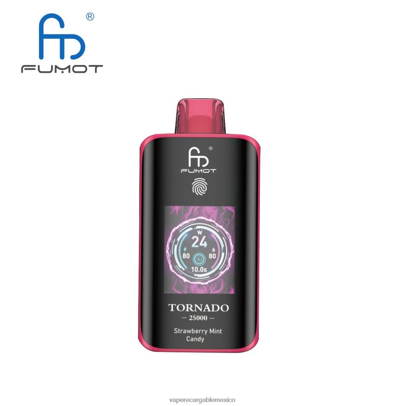 Fumot Tornado 25000 vaporizadores desechables caramelo de menta y fresa D0806015 Vape Desechable