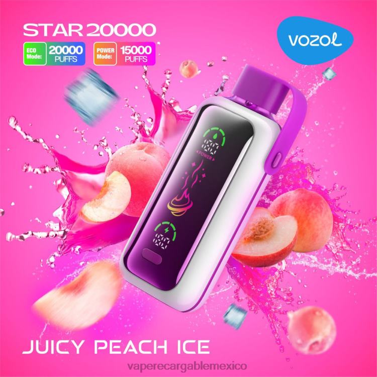 VOZOL STAR 20000 jugoso hielo de durazno 466Z210 | Vape Desechable