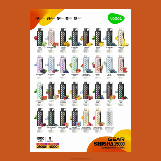 Vape Slovenija P46201 VOZOL engranaje shisha 25000