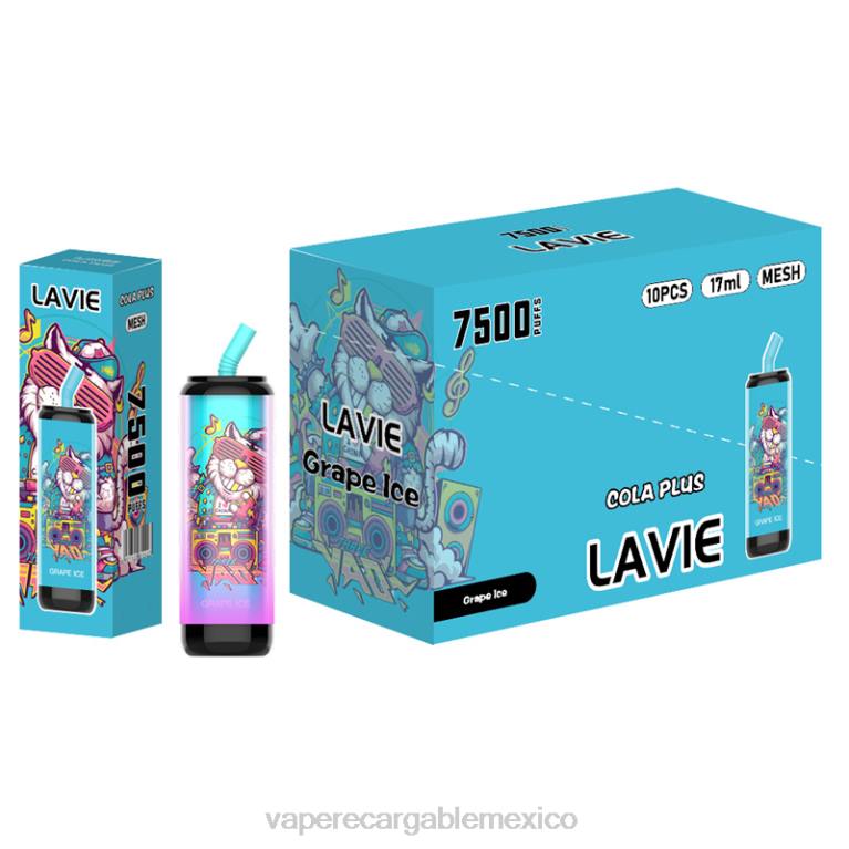 Vaper Sin Nicotina B6B2254 LAVIE Cola Plus 7500 bocanadas hielo de uva