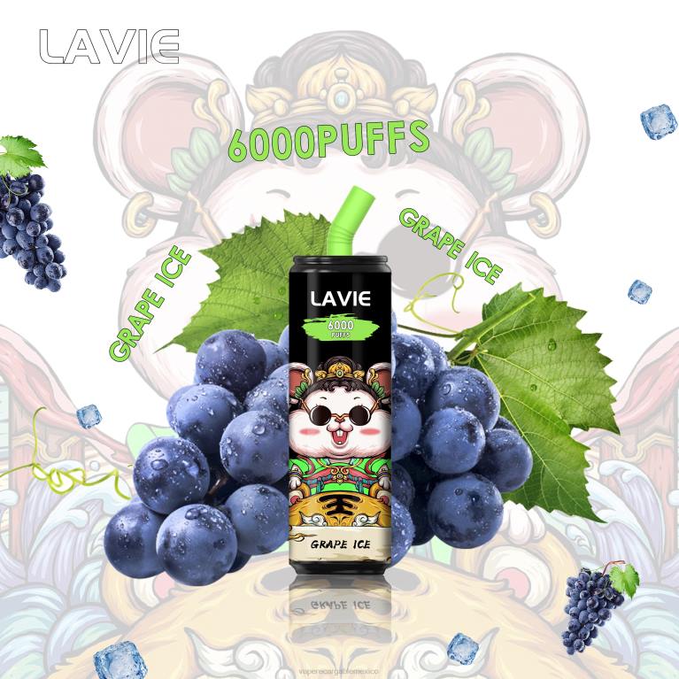 Vaper Sin Nicotina B6B2269 LAVIE Coke BAR 6000 bocanadas hielo de uva