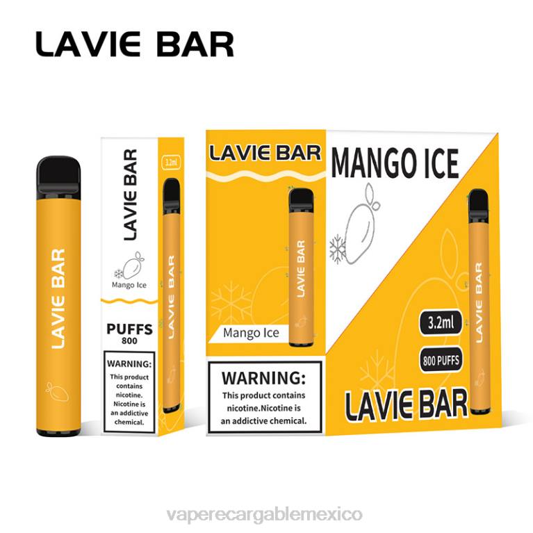 Vaper Sin Nicotina B6B2309 LAVIE BAR 800 bocanadas hielo de mango