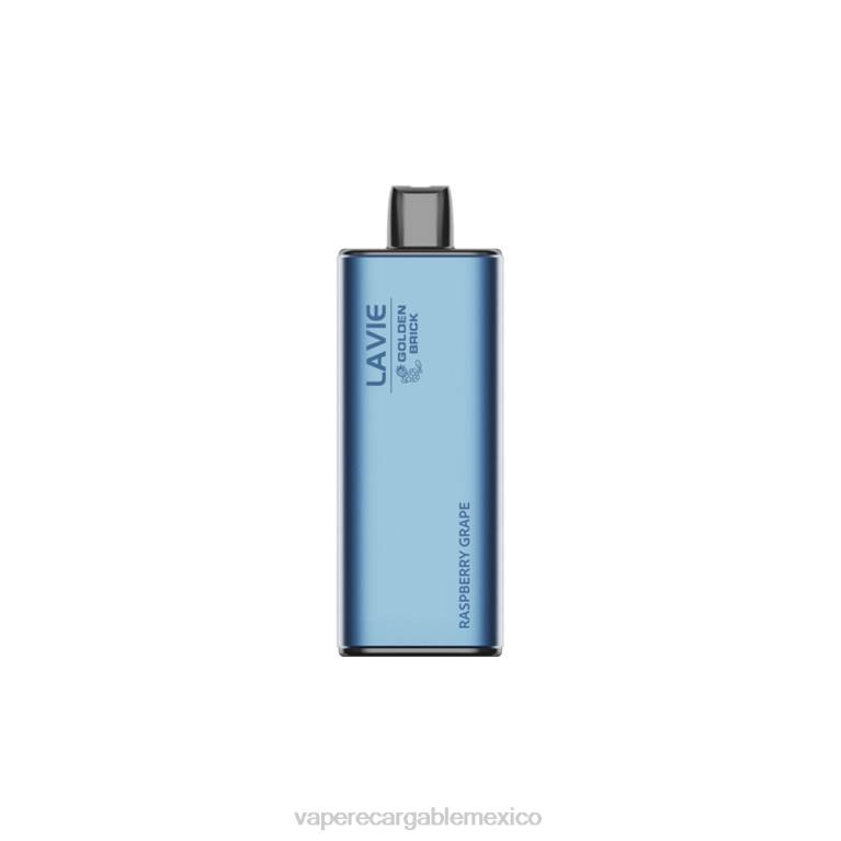 Vaper Sin Nicotina B6B264 LAVIE GOLDEN BRICK 10000 bocanadas uva frambuesa