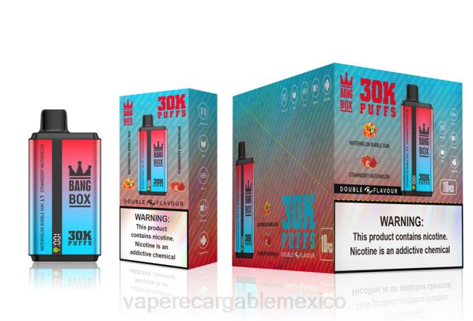 E-Liquid Mexico 82B668 Bang Box 30000 inhalaciones de dos sabores. chicle de sandía y sandía de fresa