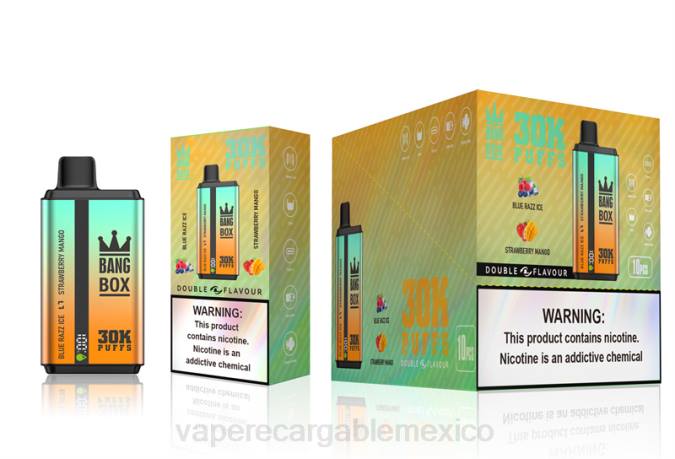 E-Liquid Mexico 82B673 Bang Box 30000 inhalaciones de dos sabores. hielo blue razz y mango fresa