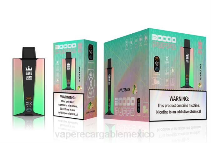 E-Liquid Mexico 82B683 Bang Box Pantalla inteligente de 30000 inhalaciones durazno manzana