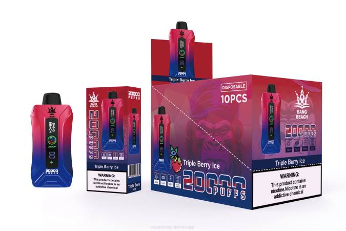 E-Liquid Mexico 82B68 Bang Beach vape elegante de la pantalla de 20000 soplos hielo de triple baya