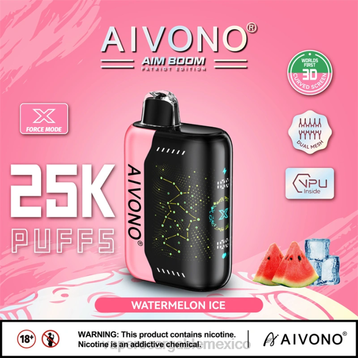 E-Liquid Mexico JZX6353 Aivono AIM BOOM 25000 hielo de sandia