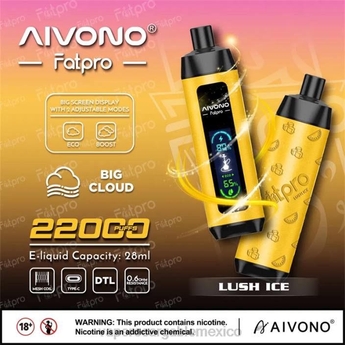 E-Liquid Mexico JZX63 Aivono Fatpro 22000 hielo exuberante