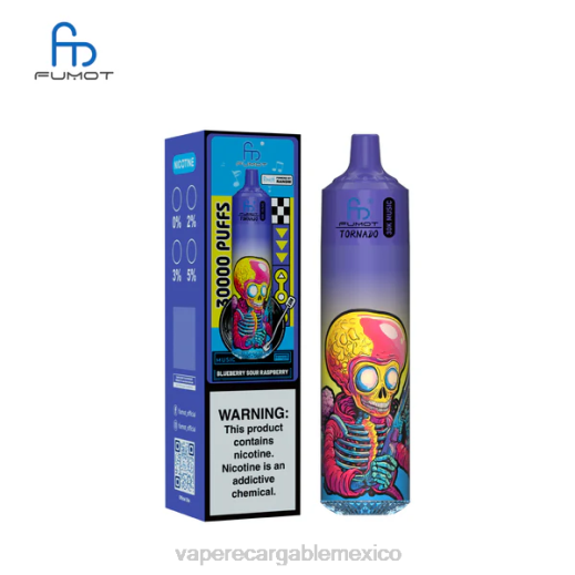 Fumot Tornado música de 30k arándano frambuesa agria 8HNL6 Vape México