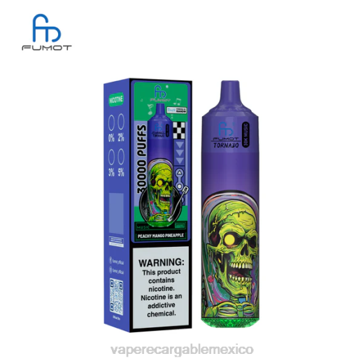 Fumot Tornado música de 30k piña y mango color durazno 8HNL21 Vape México