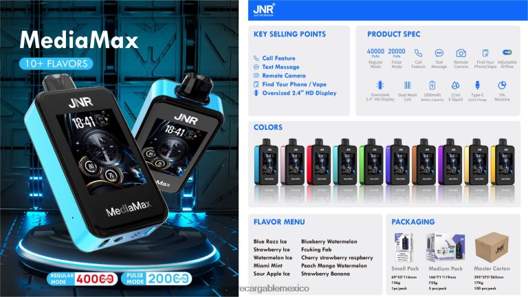 JNR MediaMax bocanada de 40k hielo de manzana agria 4LL0Z620 Vape Desechable