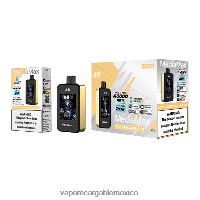 JNR MediaMax bocanada de 40k sandia mango durazno 4LL0Z615 Vape Desechable
