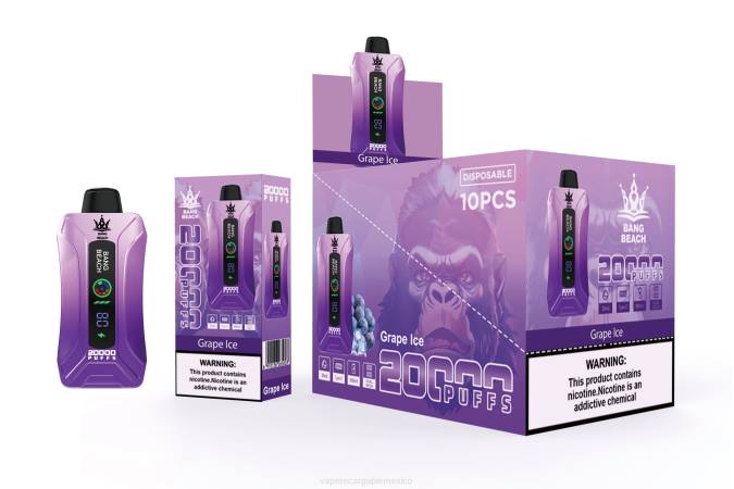 Vape Desechable 82B610 Bang Beach vape elegante de la pantalla de 20000 soplos hielo de uva