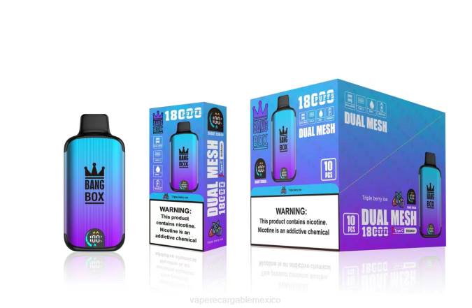 Vape Desechable 82B695 Bang Box 18000 bocanadas hielo de triple baya