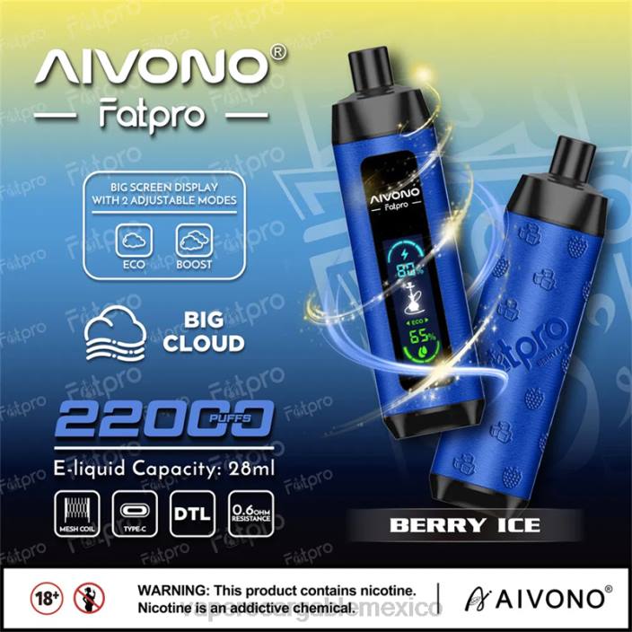 Vape Desechable JZX610 Aivono Fatpro 22000 hielo de baya
