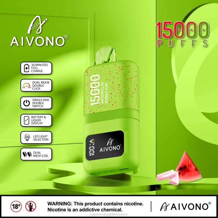 Vape Desechable JZX665 Aivono AIM magic 15000 chicle de sandía