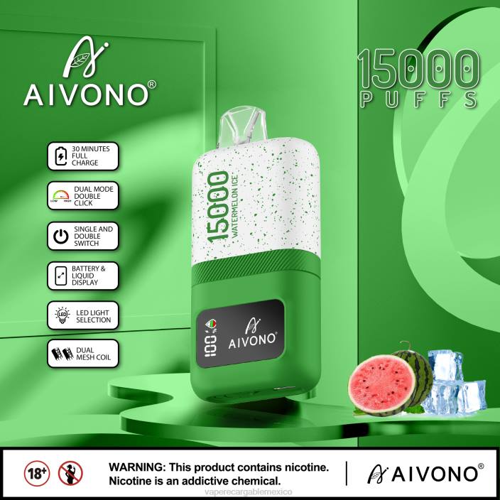Vape Desechable JZX670 Aivono AIM magic 15000 hielo de sandia