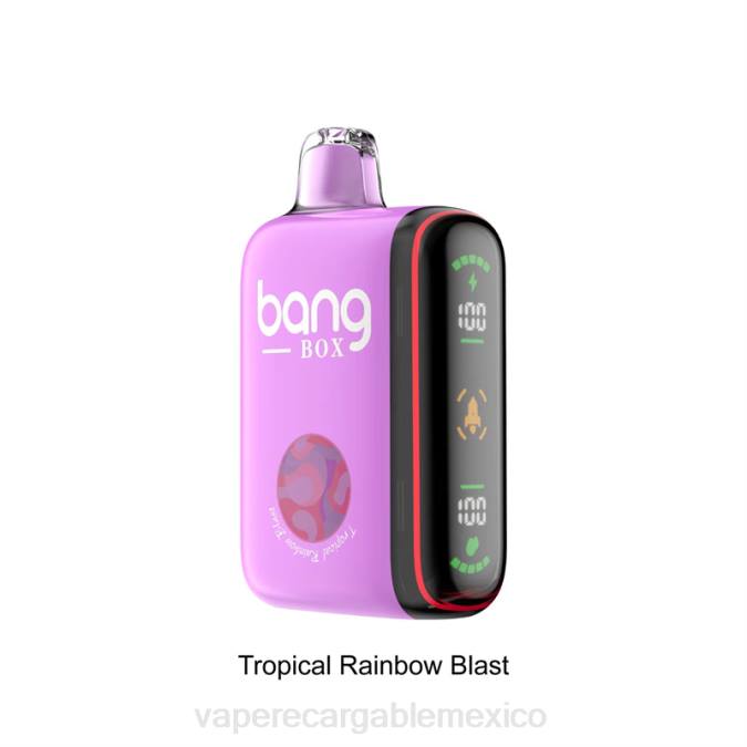 Vape México 82B636 Bang Box Pantalla de potencia inteligente de 9000-18000 inhalaciones explosión del arco iris tropical