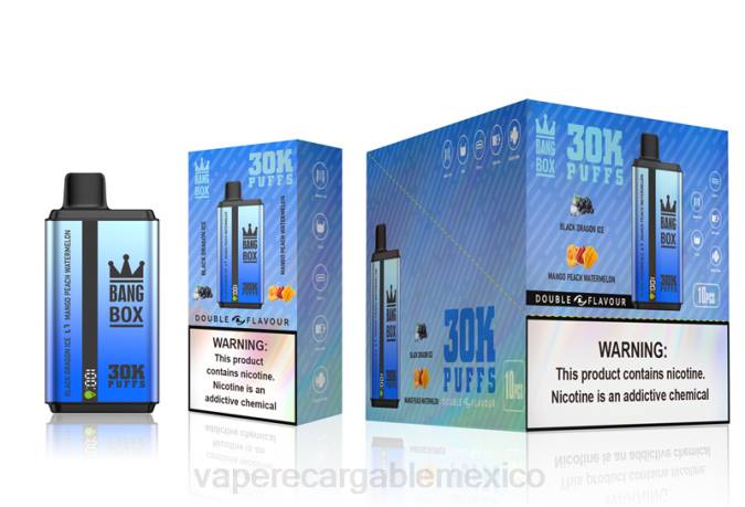 Vape México 82B671 Bang Box 30000 inhalaciones de dos sabores. sandía black dragon ice & mango melocotón