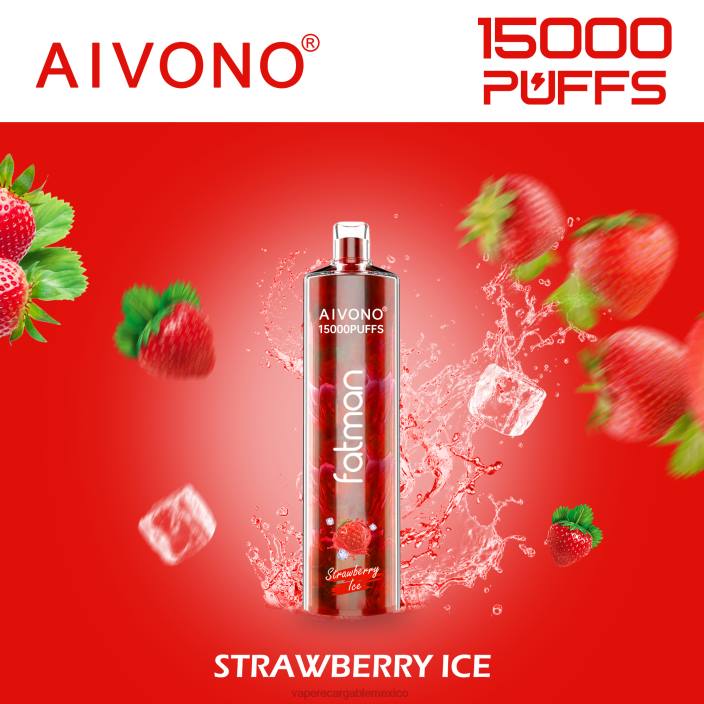 Vape México JZX611 Aivono FATMAN 15000 hielo de fresa