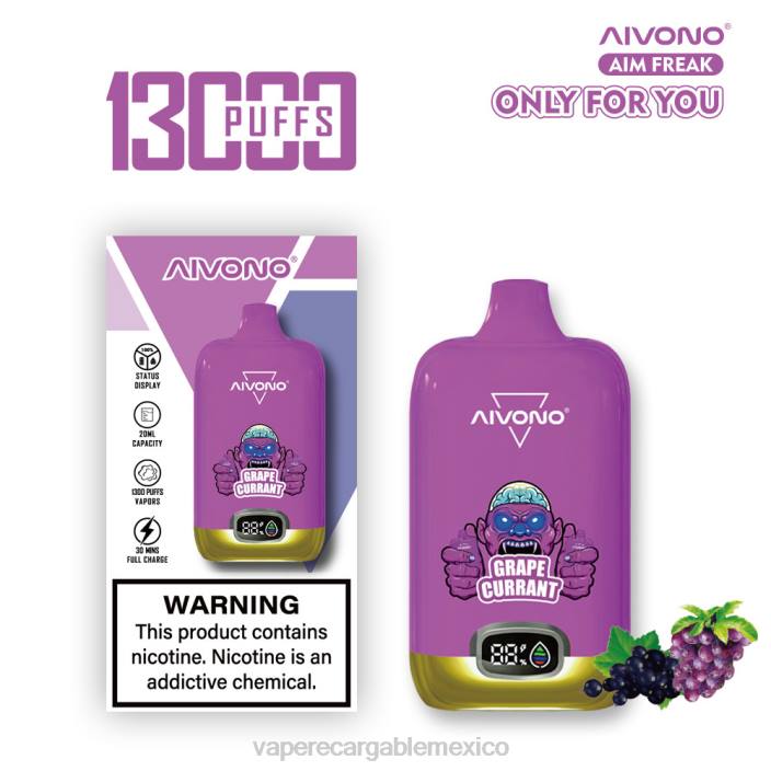 Vape México JZX6251 Aivono AIM FREAK 13000 grosella de uva