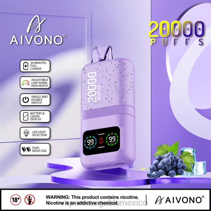 Vape México JZX686 Aivono AIM magic 20000 hielo de uva