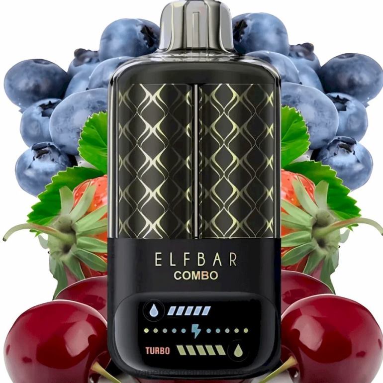 Vape Recargable 20BPZ2 Elf Bar Combo 25000 arándanos, frambuesa ácida y cereza