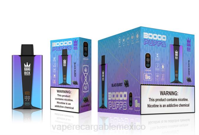Vape Recargable 82B677 Bang Box Pantalla inteligente de 30000 inhalaciones estallido negro