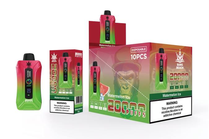 Vape Recargable 82B67 Bang Beach vape elegante de la pantalla de 20000 soplos hielo de sandia