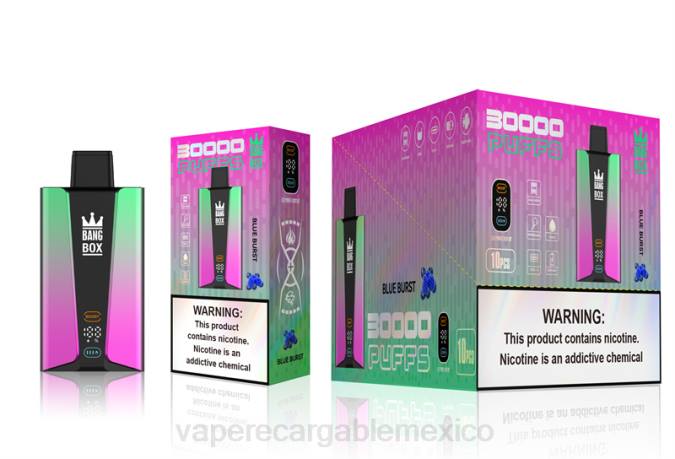 Vape Recargable 82B682 Bang Box Pantalla inteligente de 30000 inhalaciones estallido azul