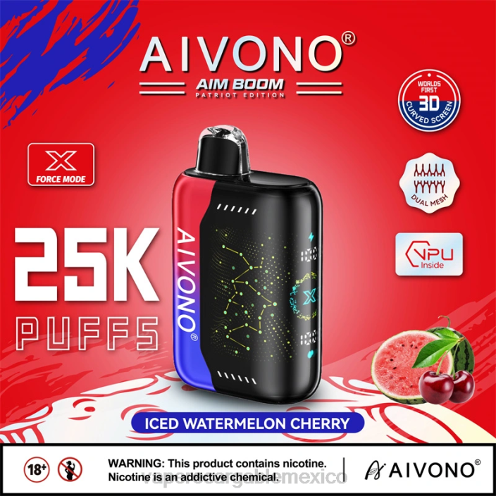Vape Recargable JZX6347 Aivono AIM BOOM 25000 cereza de sandía helada