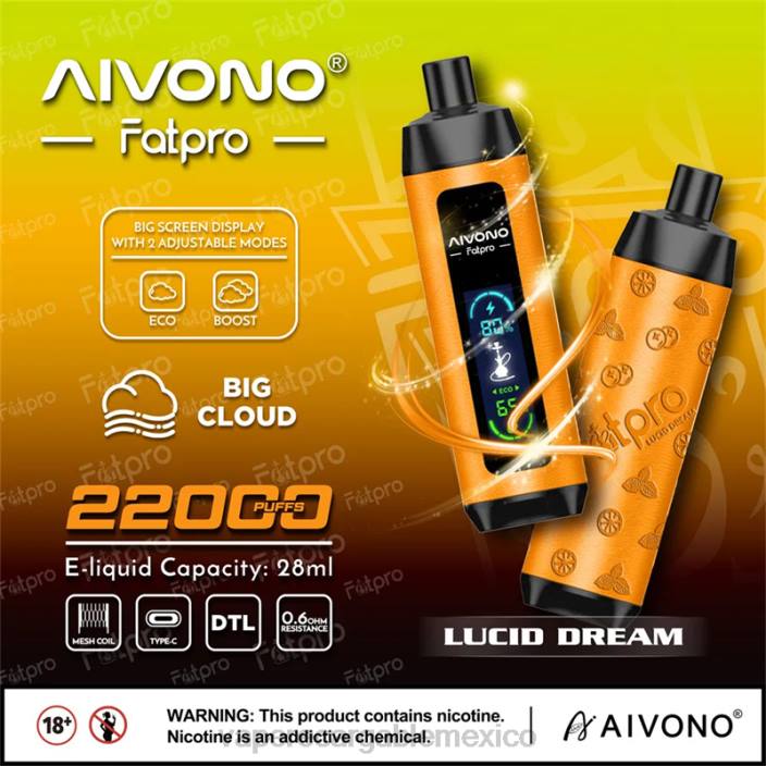 Vape Recargable JZX67 Aivono Fatpro 22000 sueño lúcido