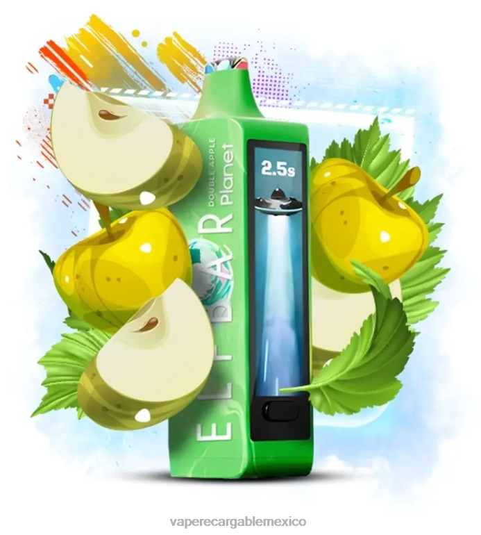 Vaper Sin Nicotina 20BPZ14 Elf Bar Planet 25000 manzana doble