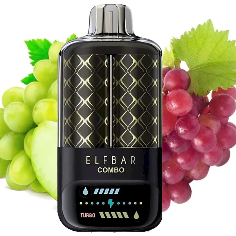 Vaper Sin Nicotina 20BPZ9 Elf Bar Combo 25000 uva verde y uva