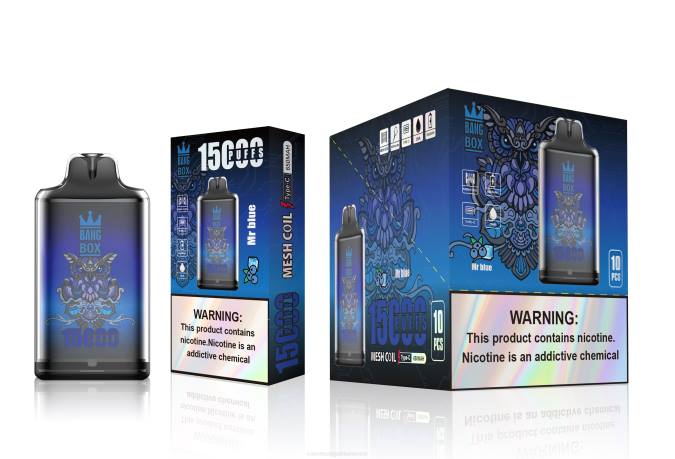 Vaper Sin Nicotina 82B6109 Bang Box s1-15000 bocanadas señor azul