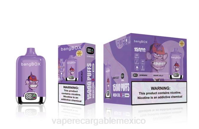 Vaper Sin Nicotina 82B649 Bang Box 15000 bocanadas gelatina de uva
