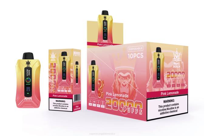 Vaper Sin Nicotina 82B64 Bang Beach vape elegante de la pantalla de 20000 soplos limonada rosa